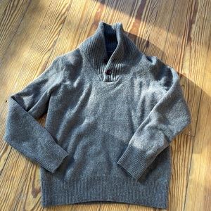 J Crew Brown Shawl Collar 100% Lambswool Sweater Small